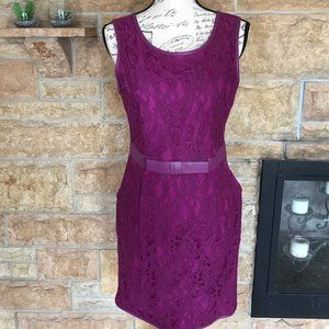 Modcloth Purple Sleeveless Lace Dress